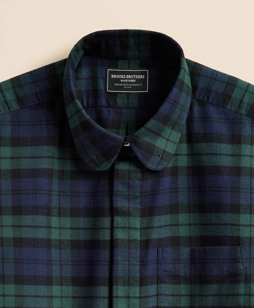 Brooks Brothers X Engineered Garments Cotton Flannel Round Pinhole Collar Oversized, Tartan Dress Shirt, image 6