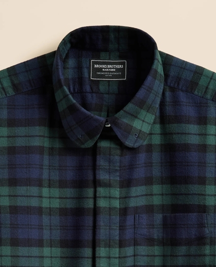 Brooks Brothers X Engineered Garments Cotton Flannel Round Pinhole Collar Oversized, Tartan Dress Shirt, image 6