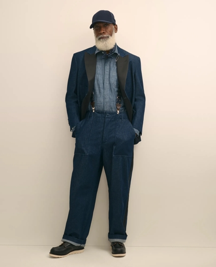 Brooks Brothers X Engineered Garments Cotton Chambray Round Pinhole Collar Oversized Dress Shirt, image 2