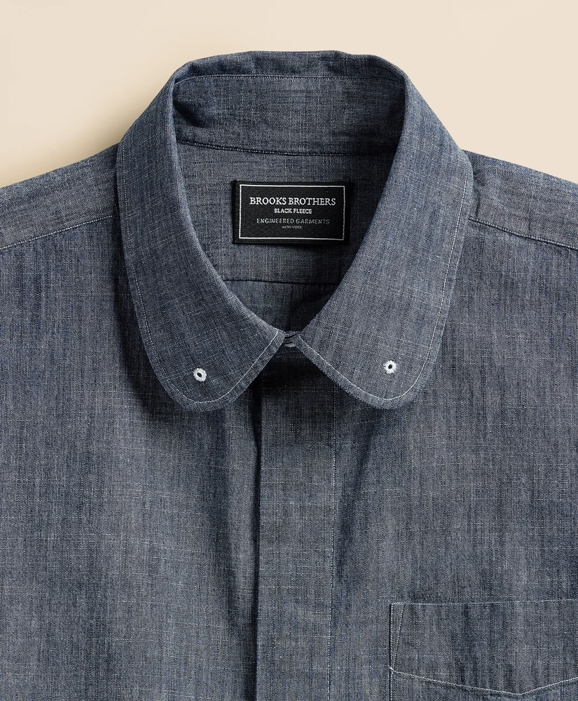 Brooks Brothers X Engineered Garments Cotton Chambray Round Pinhole Collar Oversized Dress Shirt, image 6