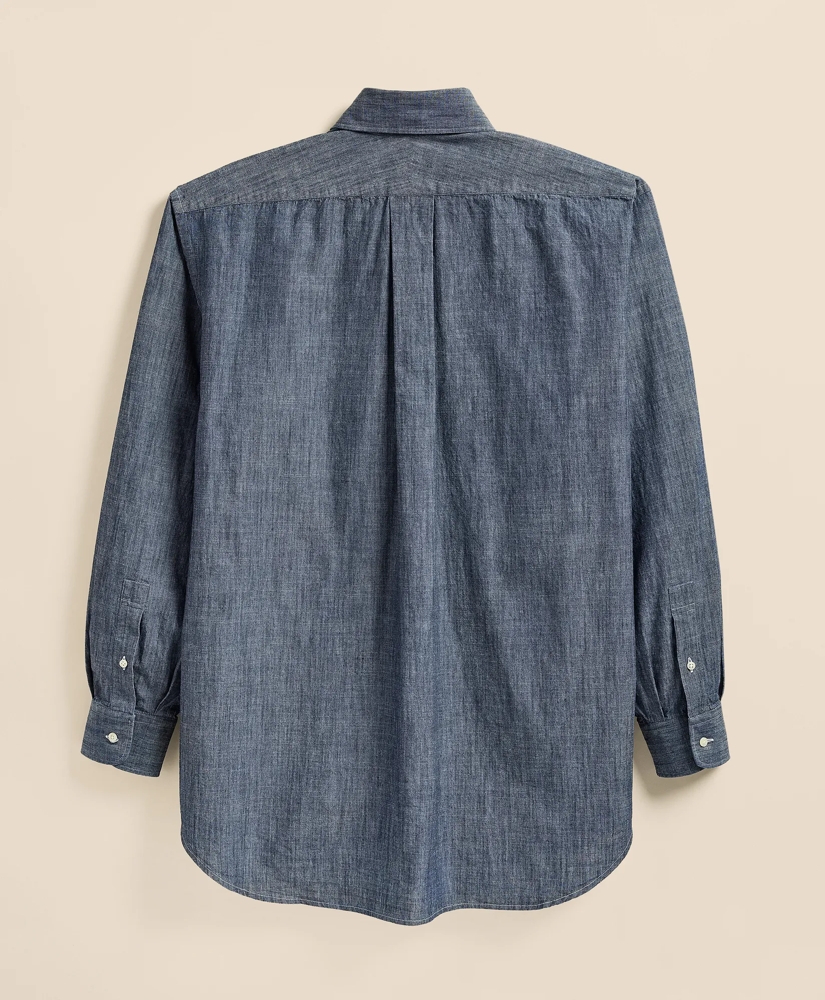 Brooks Brothers X Engineered Garments Cotton Chambray Round Pinhole Collar Oversized Dress Shirt, image 7