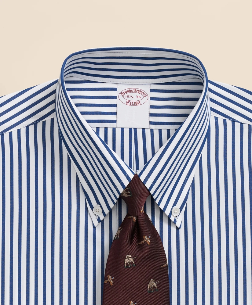 Pure Supima® Cotton Regular-Finish Polo Button Down Collar, Bengal Stripe Dress Shirt, image 2
