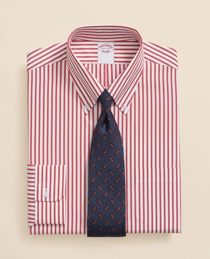 Pure Supima® Cotton Regular-Finish Polo Button Down Collar, Bengal Stripe Dress Shirt, image 1