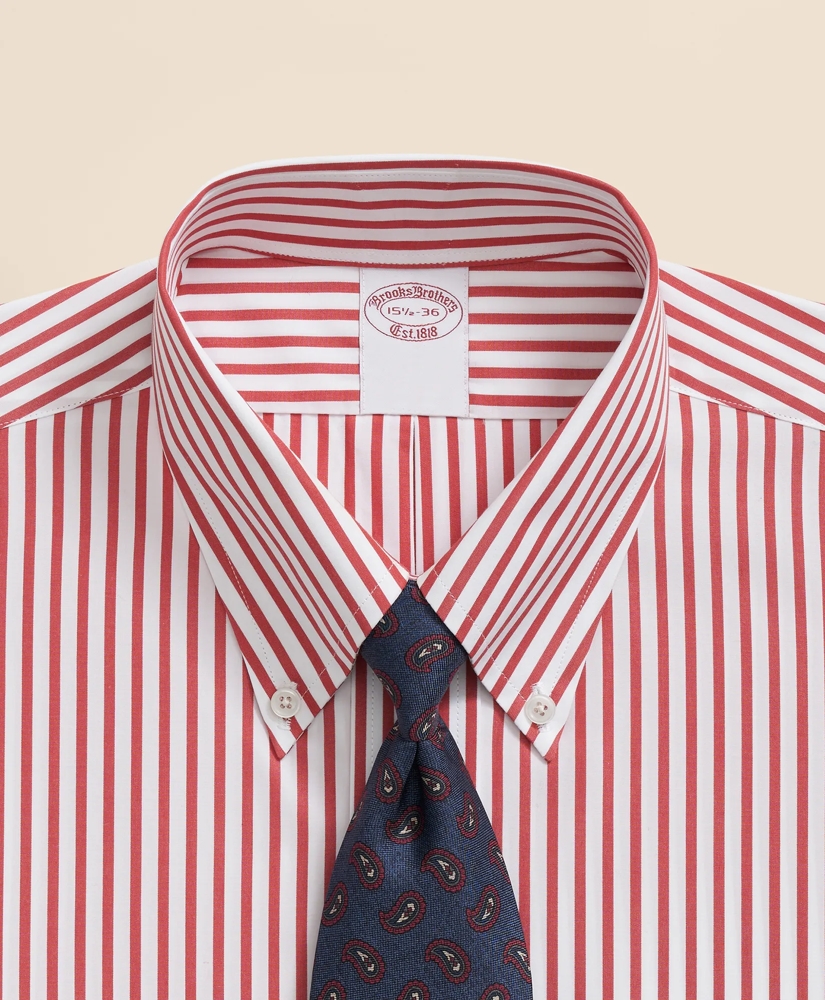 Pure Supima® Cotton Regular-Finish Polo Button Down Collar, Bengal Stripe Dress Shirt, image 2