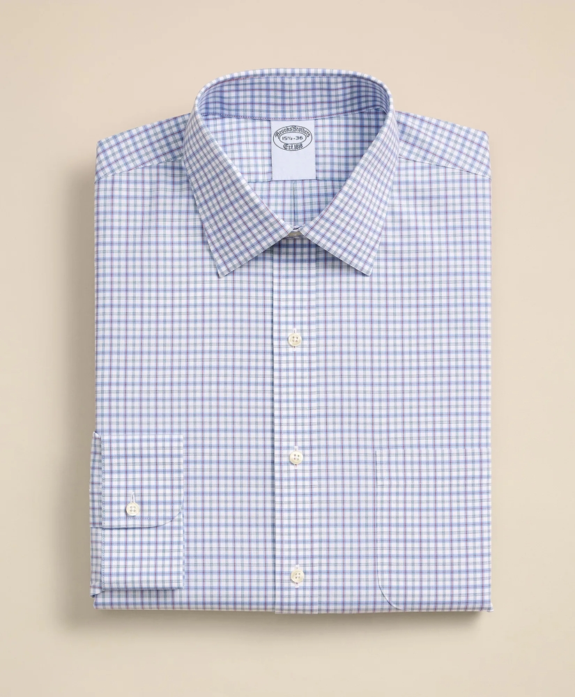 Stretch Supima&reg; Cotton Non-Iron Broadcloth Ainsley Collar Multi Check Dress Shirt, image 3
