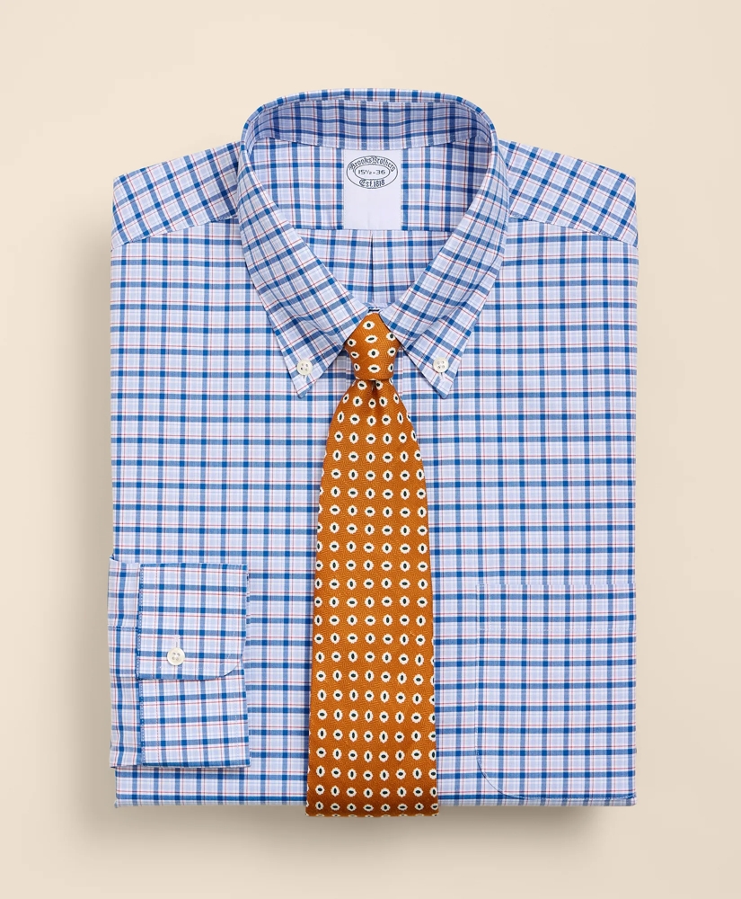 Stretch Supima&reg; Cotton Non-Iron Broadcloth Button-Down Collar Bold Check Dress Shirt, image 1
