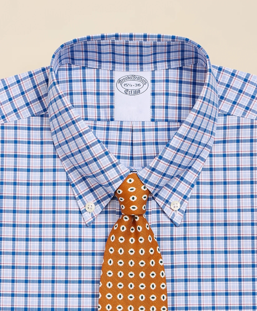 Stretch Supima&reg; Cotton Non-Iron Broadcloth Button-Down Collar Bold Check Dress Shirt, image 2