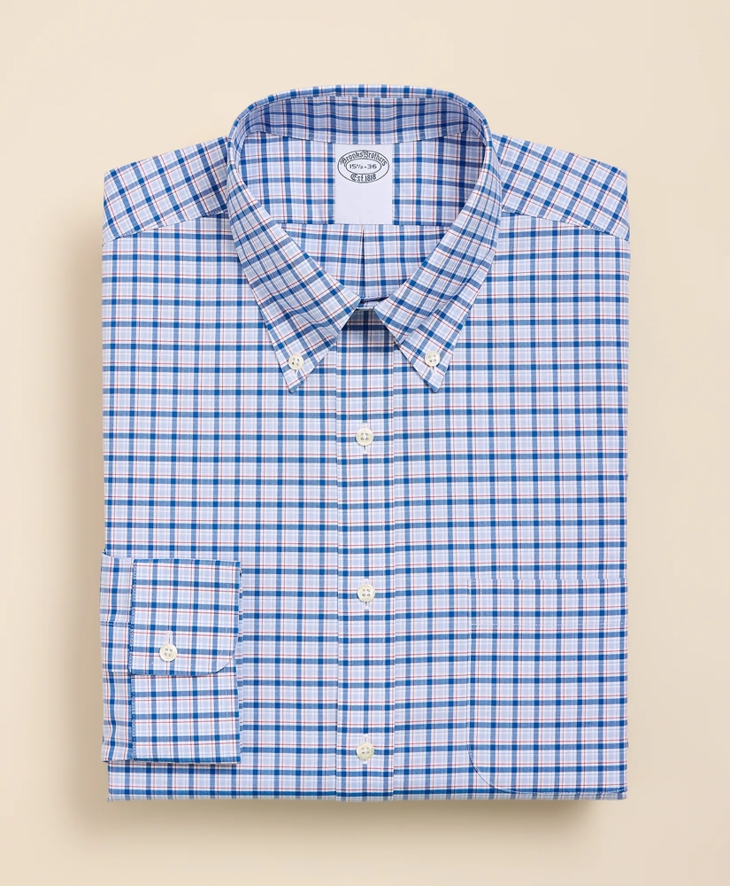 Stretch Supima&reg; Cotton Non-Iron Broadcloth Button-Down Collar Bold Check Dress Shirt, image 3