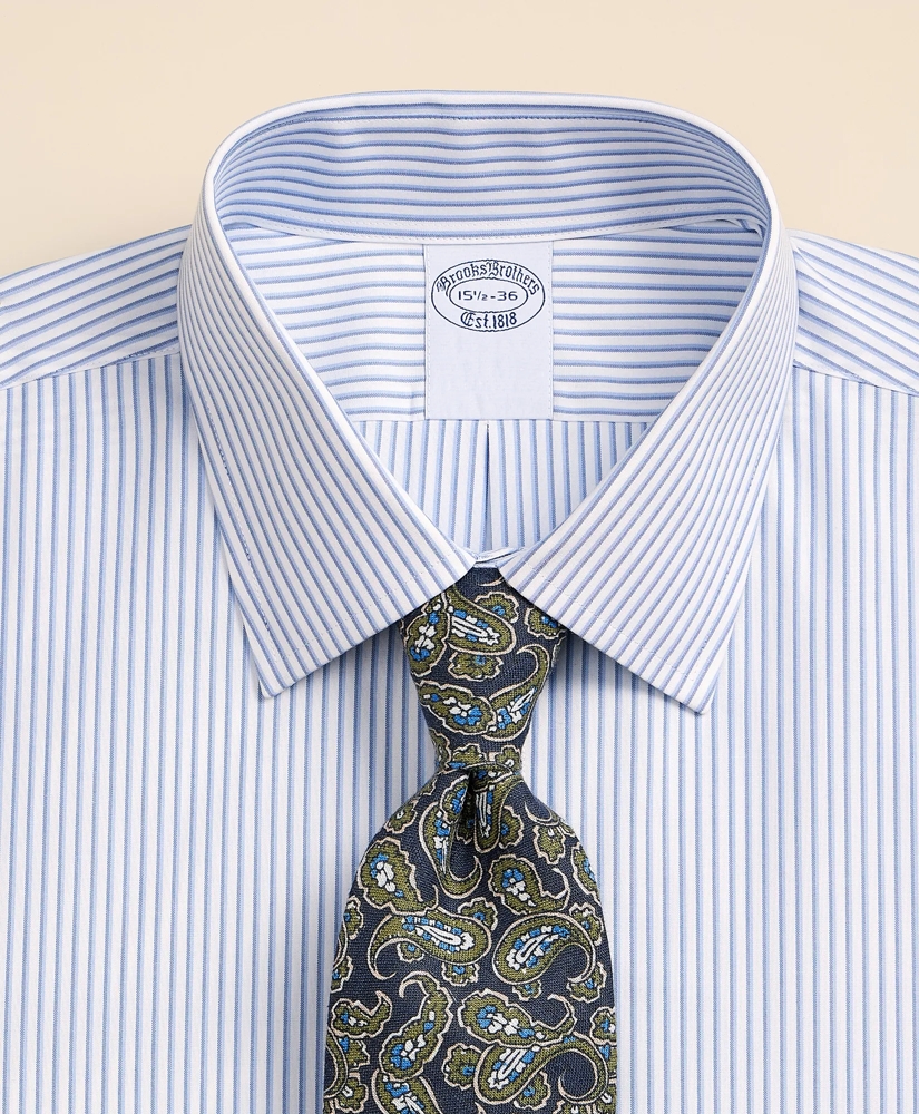 Stretch Supima&reg; Cotton Non-Iron Broadcloth Ainsley Spread Collar Striped Dress Shirt, image 2