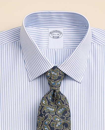 Stretch Supima&reg; Cotton Non-Iron Broadcloth Ainsley Spread Collar Striped Dress Shirt, image 2