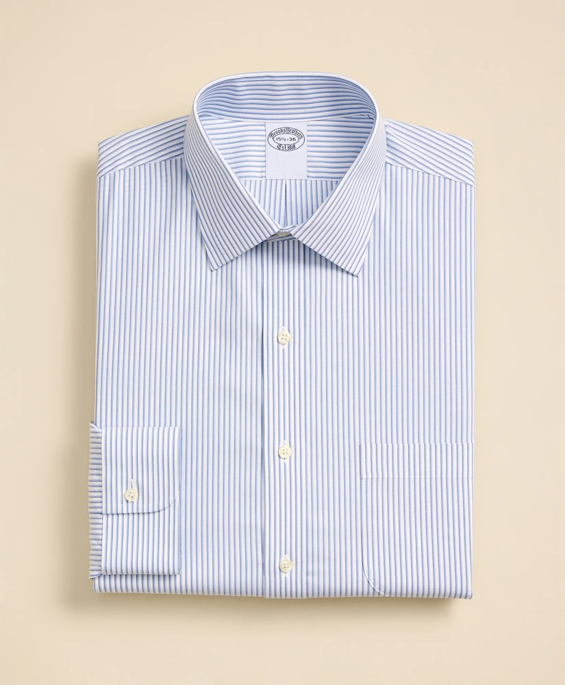 Stretch Supima&reg; Cotton Non-Iron Broadcloth Ainsley Spread Collar Striped Dress Shirt, image 3