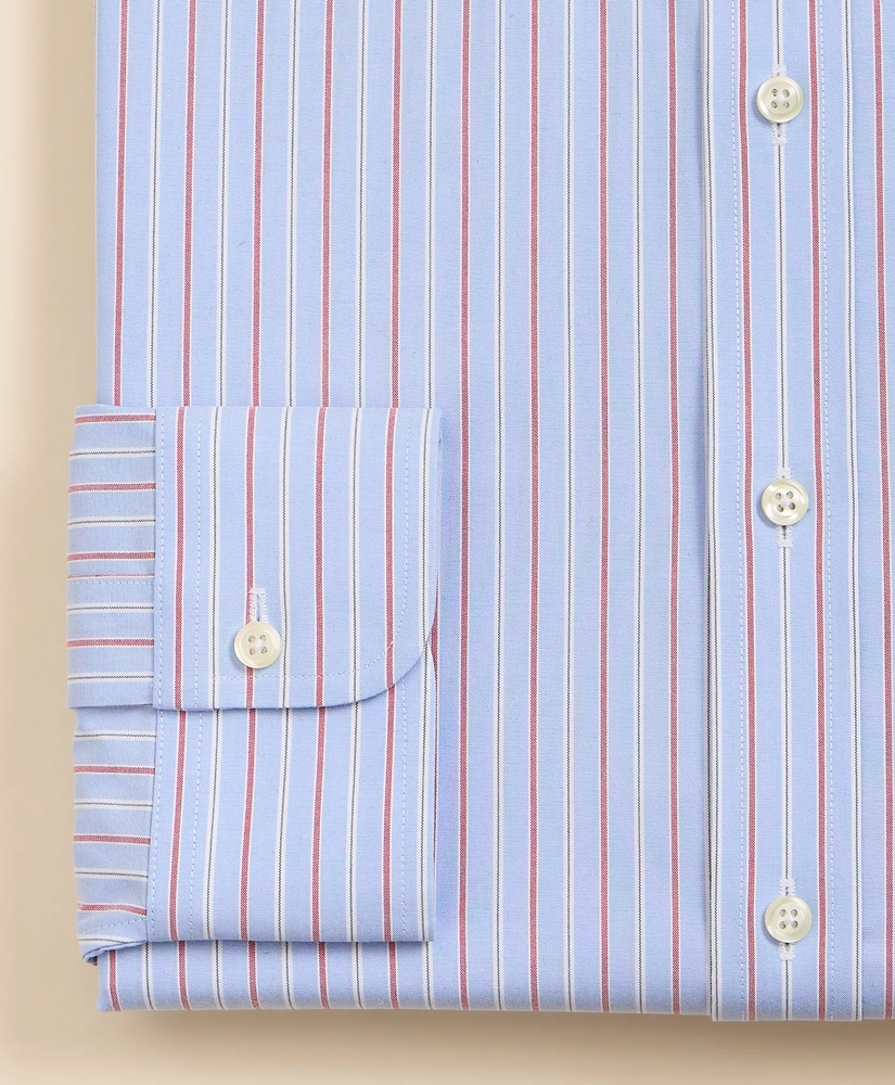 Stretch Supima&reg; Cotton Non-Iron Broadcloth Button Down Collar Striped Dress Shirt, image 4