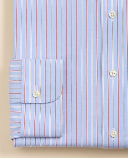 Stretch Supima&reg; Cotton Non-Iron Broadcloth Button Down Collar Striped Dress Shirt, image 4