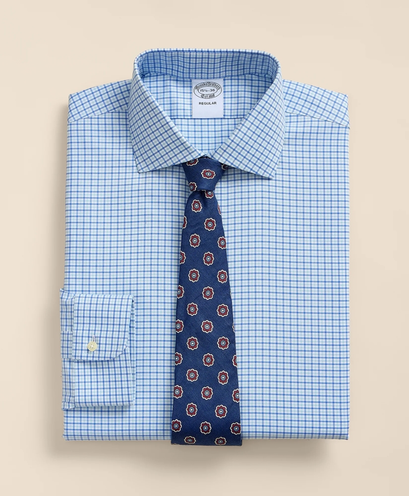 Stretch Supima&reg; Cotton Non-Iron Royal Oxford English Spread Collar, Tattersall Dress Shirt, image 1