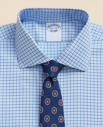 Stretch Supima&reg; Cotton Non-Iron Royal Oxford English Spread Collar, Tattersall Dress Shirt, image 2