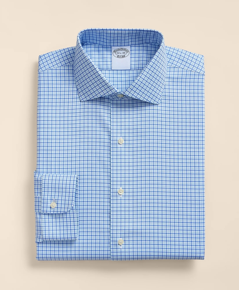 Stretch Supima&reg; Cotton Non-Iron Royal Oxford English Spread Collar, Tattersall Dress Shirt, image 3