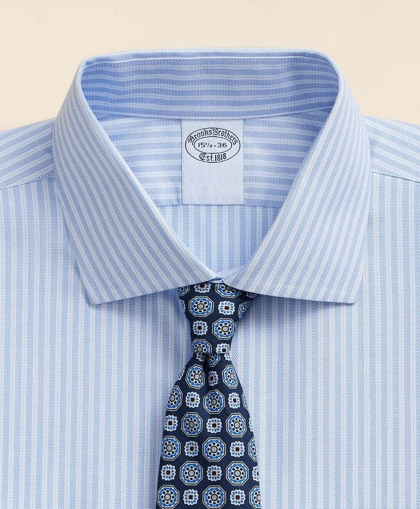 Stretch Supima&reg; Cotton Non-Iron Royal Oxford English Spread Collar, Stripe Dress Shirt, image 2