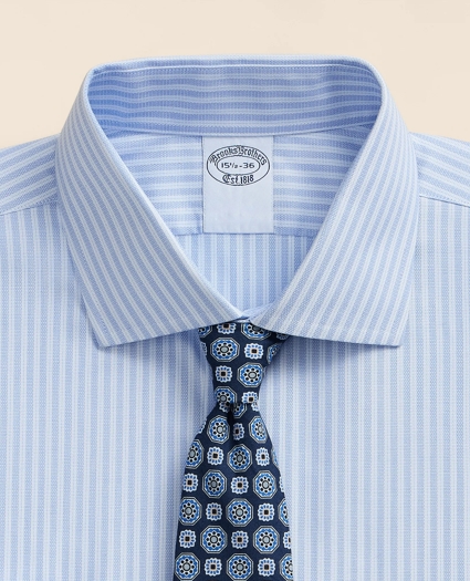 Stretch Supima&reg; Cotton Non-Iron Royal Oxford English Spread Collar, Stripe Dress Shirt, image 2