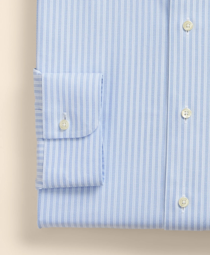 Stretch Supima&reg; Cotton Non-Iron Royal Oxford English Spread Collar, Stripe Dress Shirt, image 4