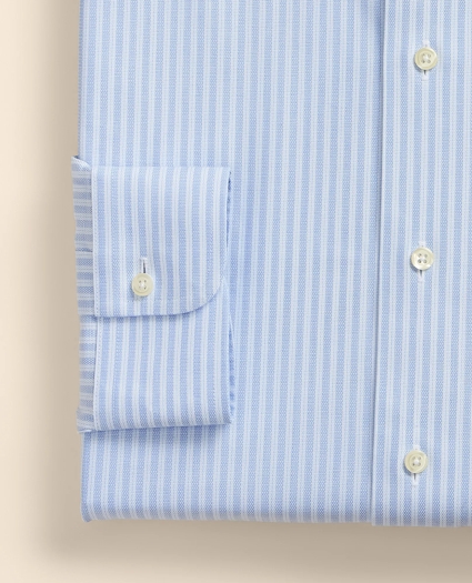 Stretch Supima&reg; Cotton Non-Iron Royal Oxford English Spread Collar, Stripe Dress Shirt, image 4