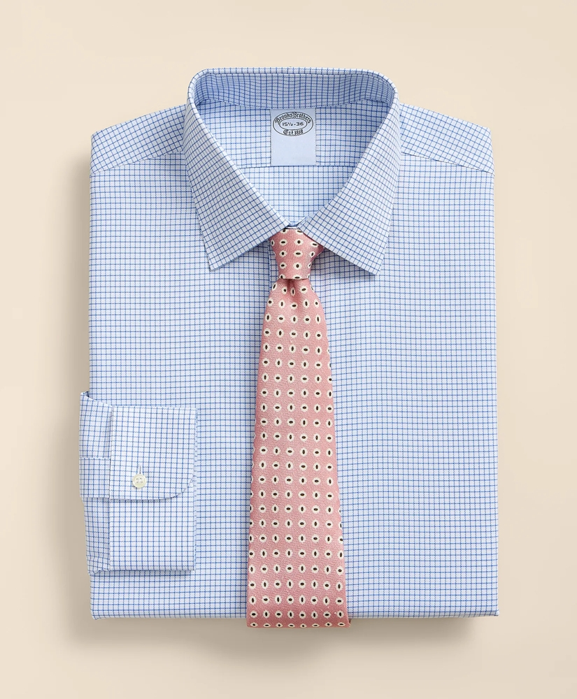 Stretch Supima&reg; Cotton Non-Iron Royal Oxford Ainsley Collar, Grid Check Dress Shirt, image 1