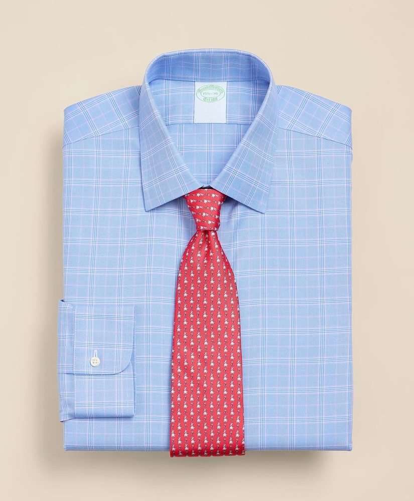 Brooks Brothers Explorer Collection Non-Iron Twill Ainsley Collar, Glen Plaid Dress Shirt, image 1