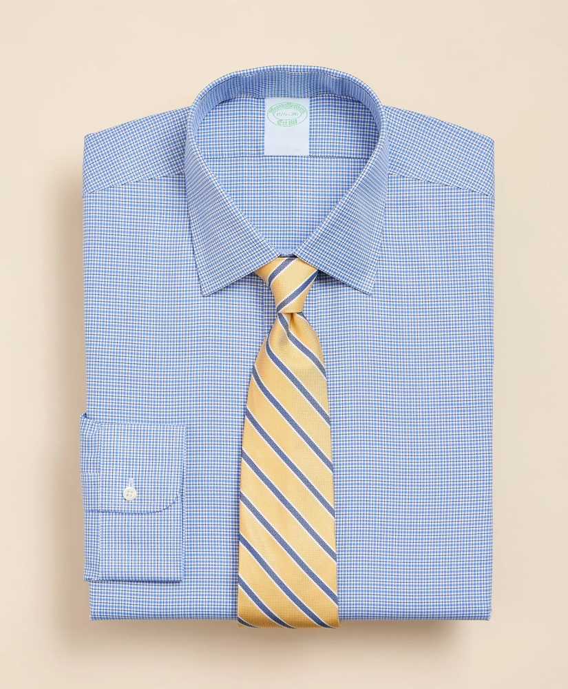 Brooks Brothers Explorer Collection Non-Iron Twill Ainsley Collar, Mini Check Dress Shirt, image 1