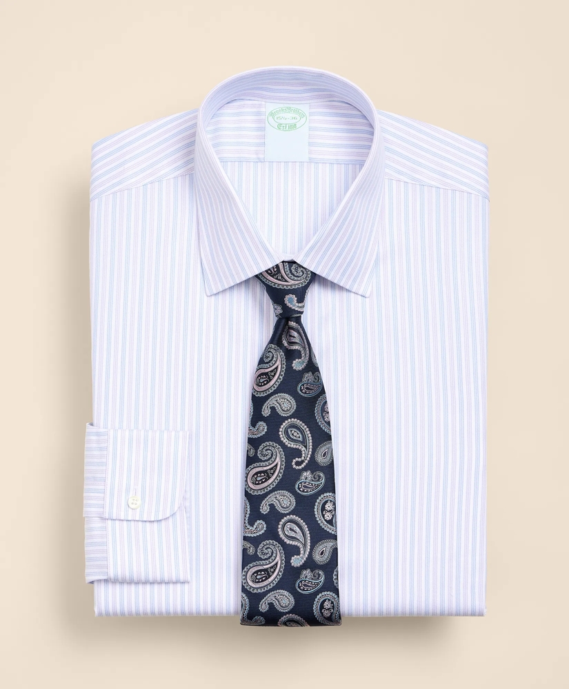 Brooks Brothers Explorer Collection Non-Iron Twill Ainsley Collar, Triple Stripe Dress Shirt, image 1