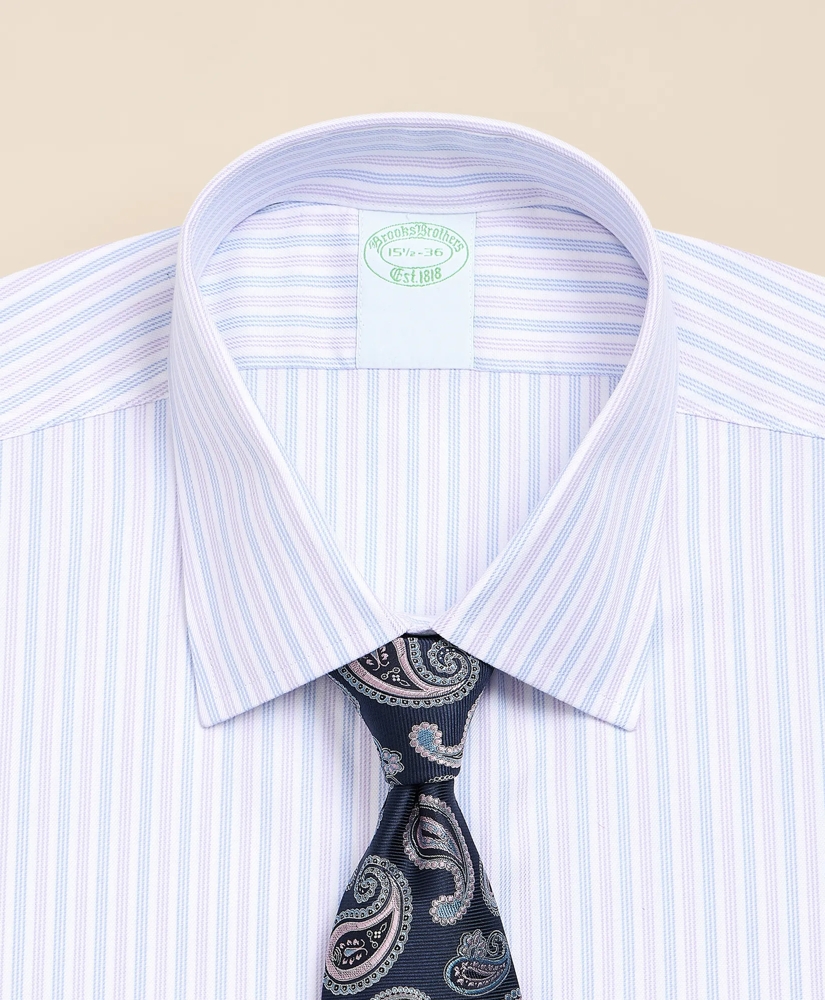 Brooks Brothers Explorer Collection Non-Iron Twill Ainsley Collar, Triple Stripe Dress Shirt, image 2