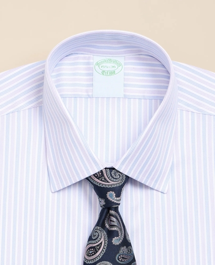 Brooks Brothers Explorer Collection Non-Iron Twill Ainsley Collar, Triple Stripe Dress Shirt, image 2