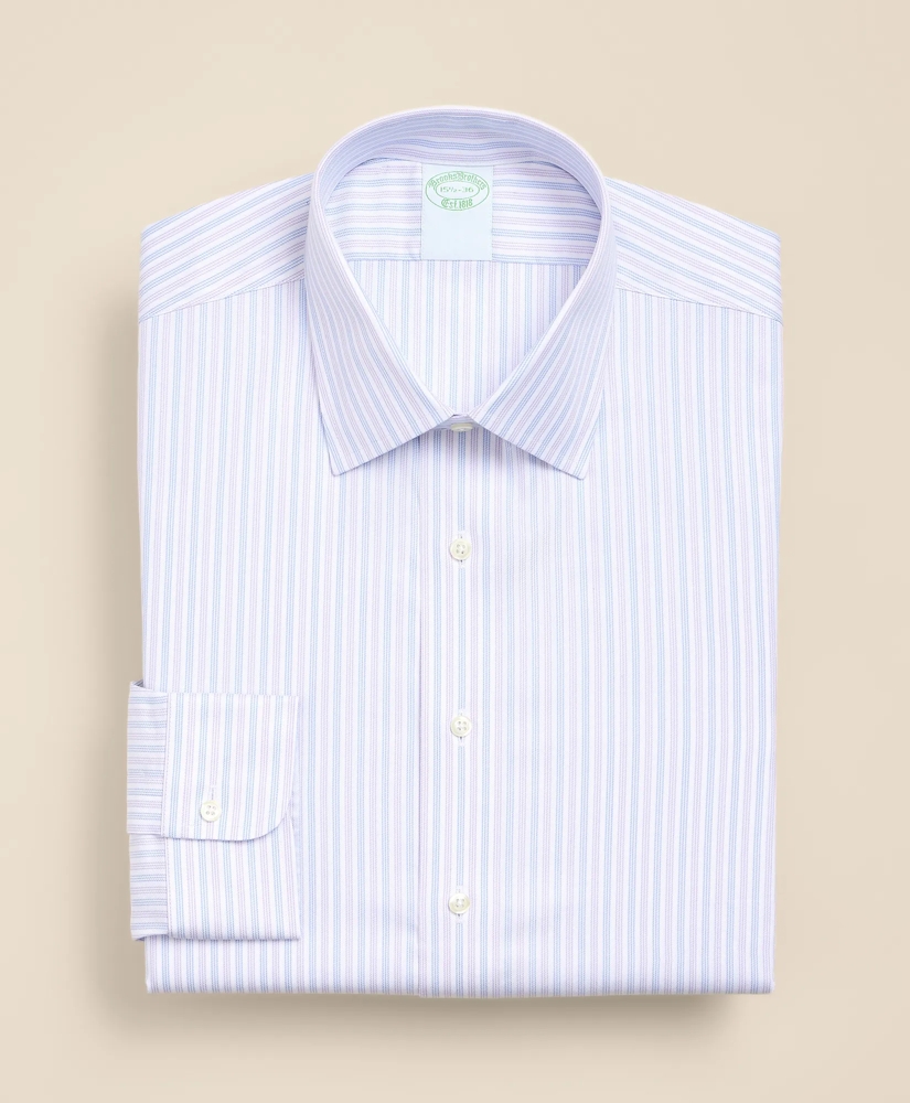 Brooks Brothers Explorer Collection Non-Iron Twill Ainsley Collar, Triple Stripe Dress Shirt, image 3
