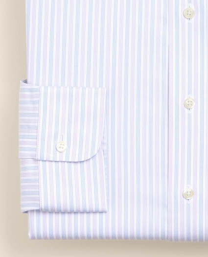 Brooks Brothers Explorer Collection Non-Iron Twill Ainsley Collar, Triple Stripe Dress Shirt, image 4