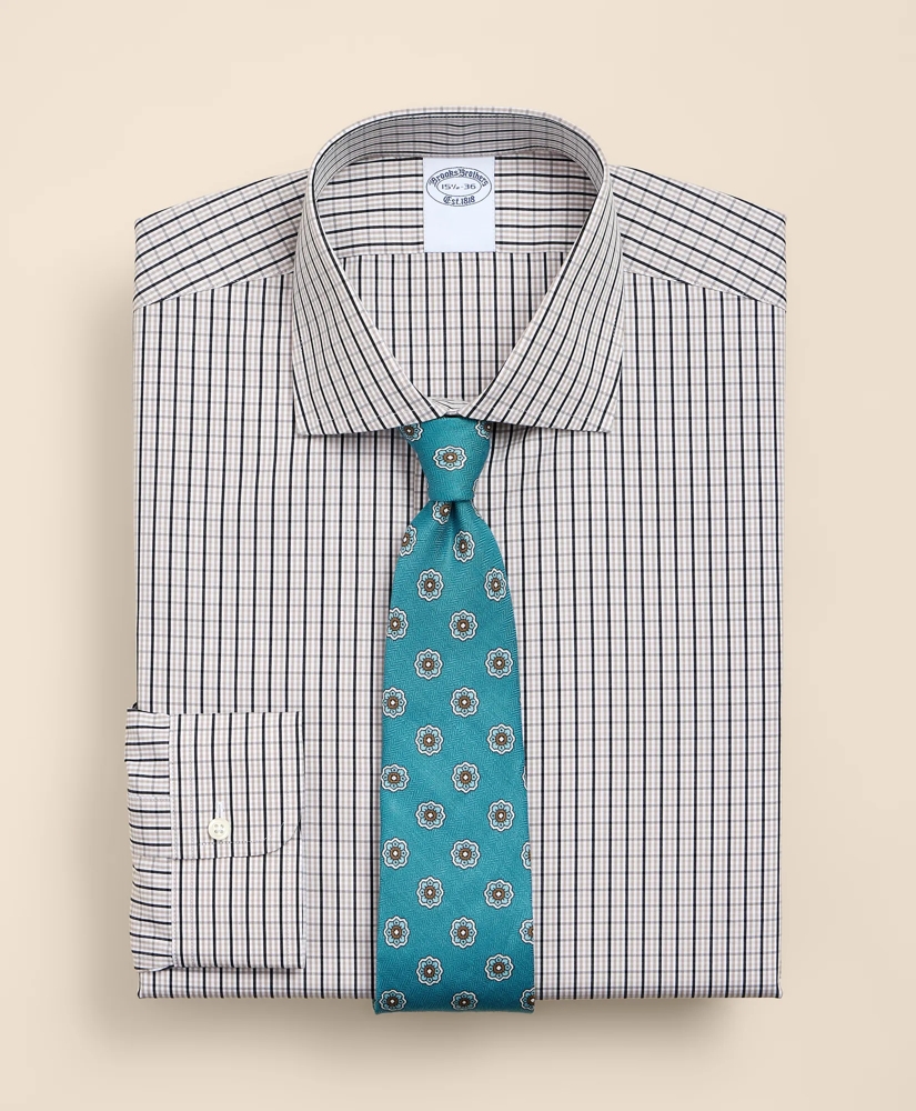 Pure Supima&reg; Cotton Regular-Finish English Spread Collar, Check Dress Shirt, image 1