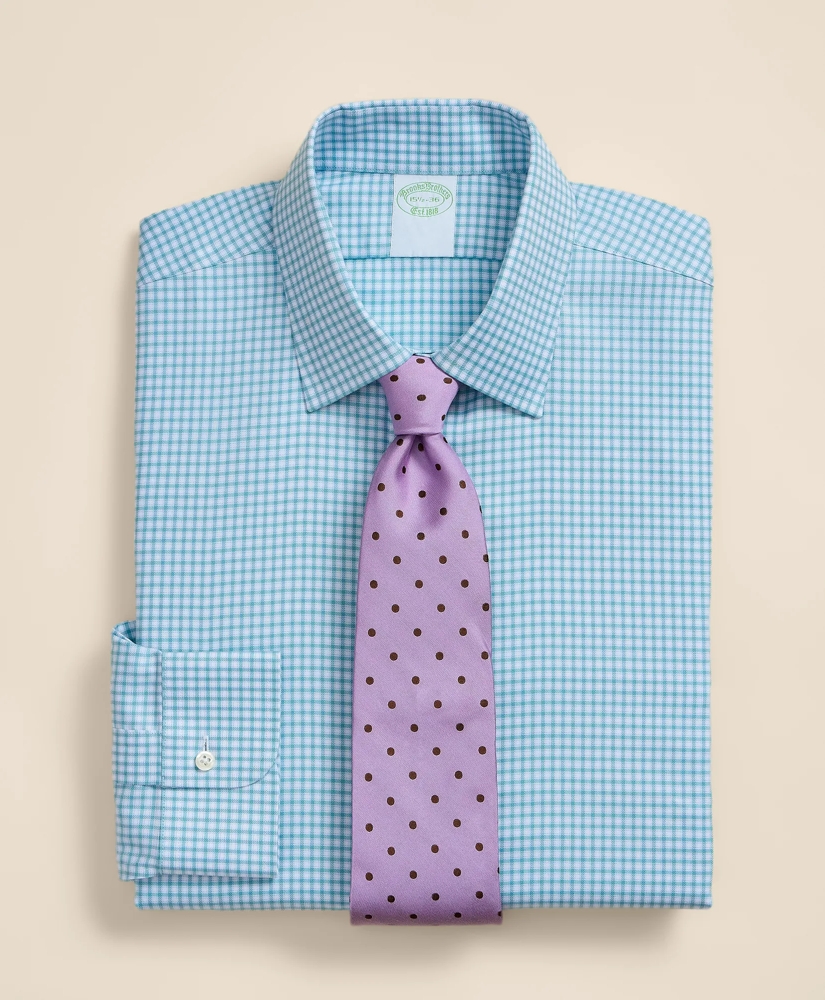Brooks Brothers Explorer Collection Non-Iron Twill Ainsley Collar, Mini-Check Dress Shirt, image 1