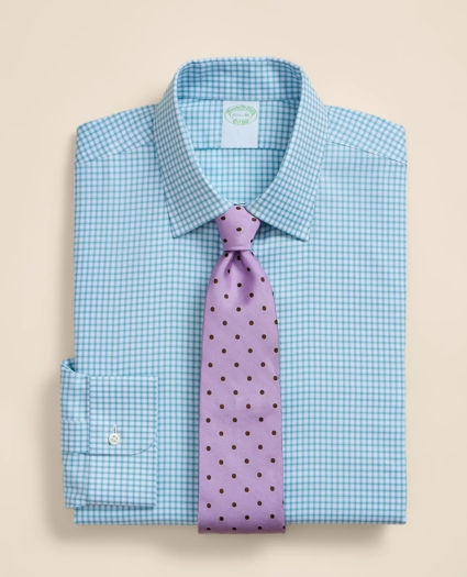 Brooks Brothers Explorer Collection Non-Iron Twill Ainsley Collar, Mini-Check Dress Shirt, image 1