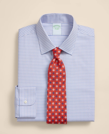 Brooks Brothers Explorer Collection Non-Iron Twill Ainsley Collar, Mini-Check Dress Shirt, image 1