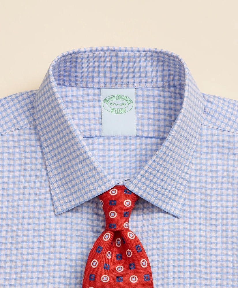 Brooks Brothers Explorer Collection Non-Iron Twill Ainsley Collar, Mini-Check Dress Shirt, image 2