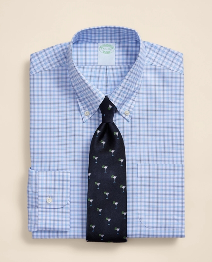 Brooks Brothers Explorer Collection Non-Iron Twill Button-Down Collar, Check Dress Shirt, image 1