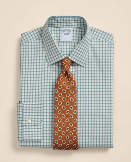 Supima&reg; Cotton Non-Iron Pinpoint Oxford Ainsley Collar, Windowpane Dress Shirt, image 1