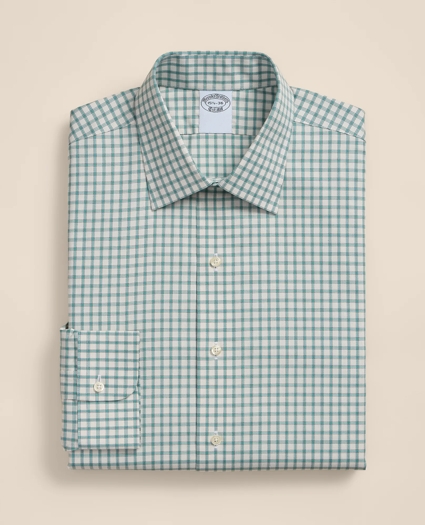 Supima&reg; Cotton Non-Iron Pinpoint Oxford Ainsley Collar, Windowpane Dress Shirt, image 3