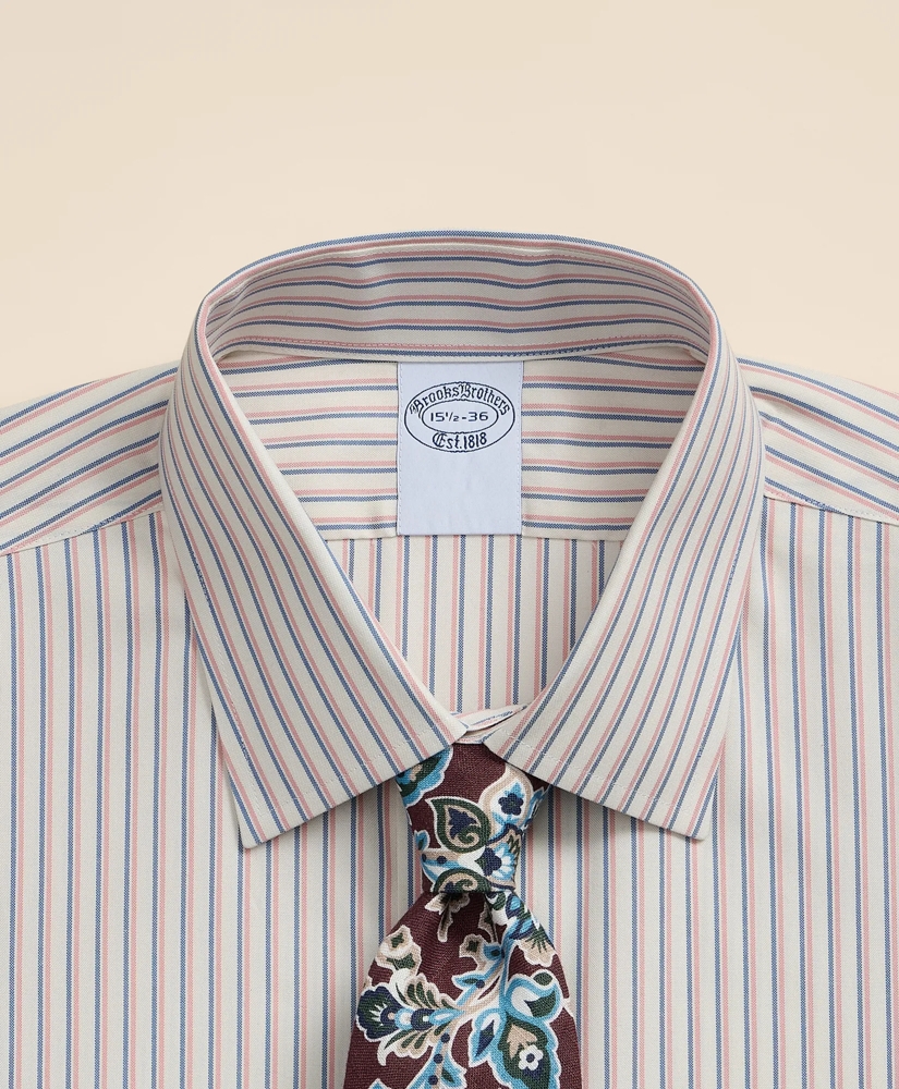 Supima&reg; Cotton Non-Iron Pinpoint Oxford Ainsley Collar, Stripe Dress Shirt, image 2