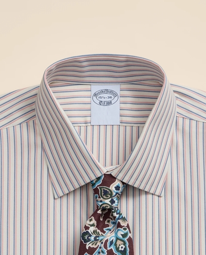 Supima&reg; Cotton Non-Iron Pinpoint Oxford Ainsley Collar, Stripe Dress Shirt, image 2