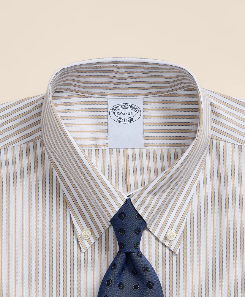 Stretch Supima&reg; Cotton Non-Iron Pinpoint Oxford Button-Down Collar, Stripe Dress Shirt, image 2