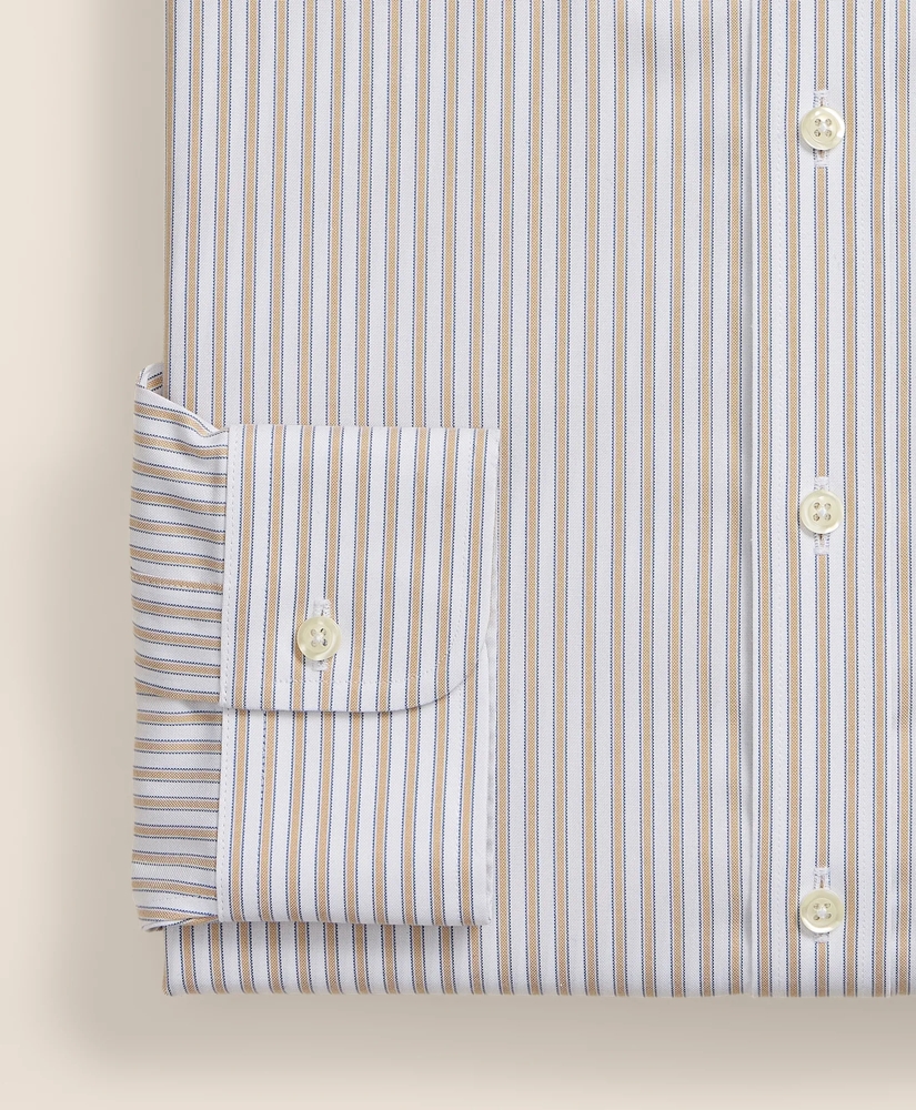 Stretch Supima&reg; Cotton Non-Iron Pinpoint Oxford Button-Down Collar, Stripe Dress Shirt, image 4