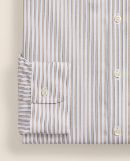Stretch Supima&reg; Cotton Non-Iron Pinpoint Oxford Button-Down Collar, Stripe Dress Shirt, image 4