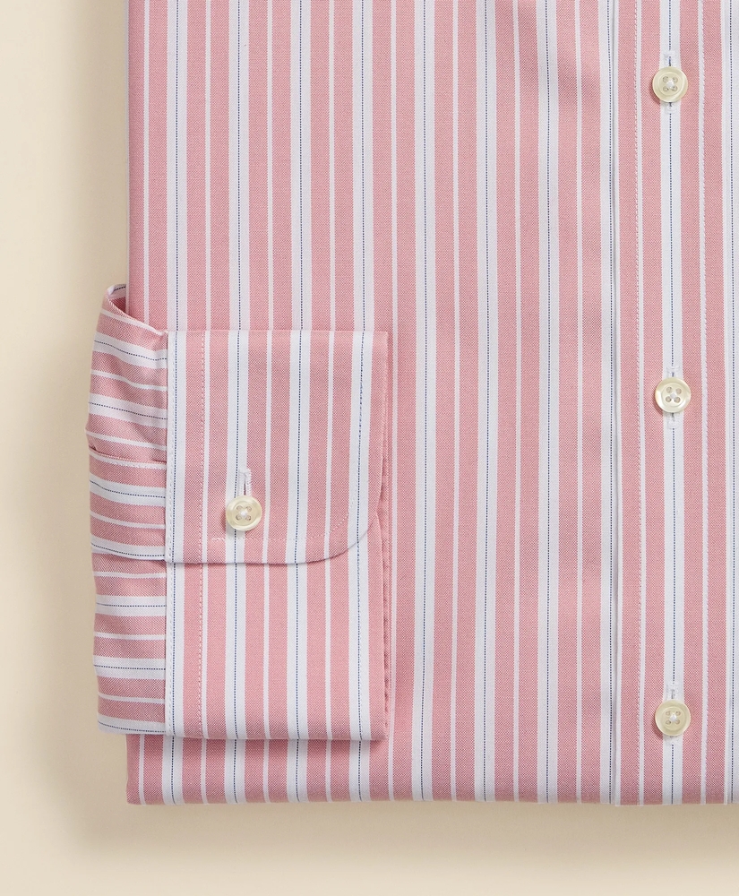 Stretch Supima&reg; Cotton Non-Iron Pinpoint Oxford Button-Down Collar, Stripe Dress Shirt, image 4