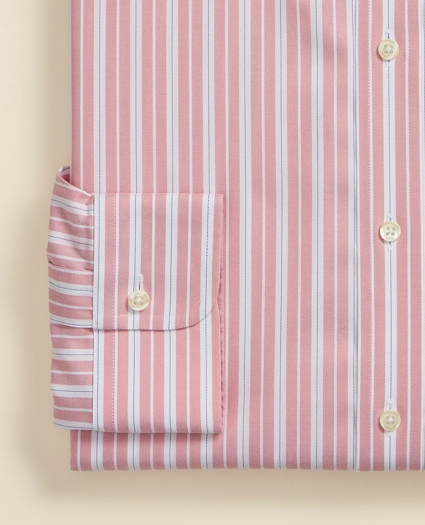 Stretch Supima&reg; Cotton Non-Iron Pinpoint Oxford Button-Down Collar, Stripe Dress Shirt, image 4