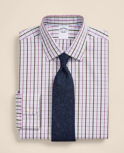 Pure Supima&reg; Cotton Regular-Finish Ainsley Collar, Check Dress Shirt, image 1