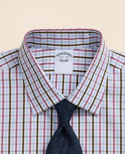 Pure Supima&reg; Cotton Regular-Finish Ainsley Collar, Check Dress Shirt, image 2