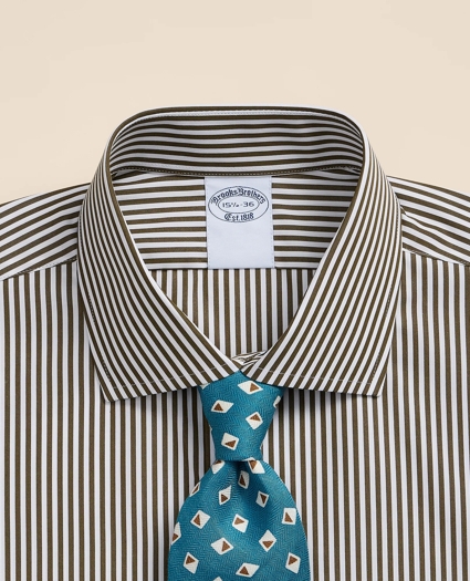 Pure Supima&reg; Cotton Regular-Finish English Spread Collar, Stripe Dress Shirt, image 4